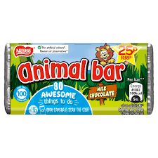 Animal Bar Milk Choc 25P
