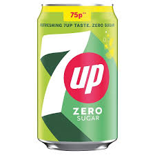 7UP Zero Can 75P.